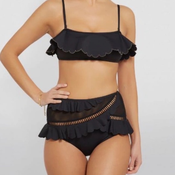 Zimmermann ruffle trim top and bottom swimsuit sz Au 1 - Picture 9 of 15